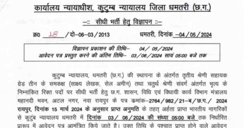 CHHATTISGARH VACANCY